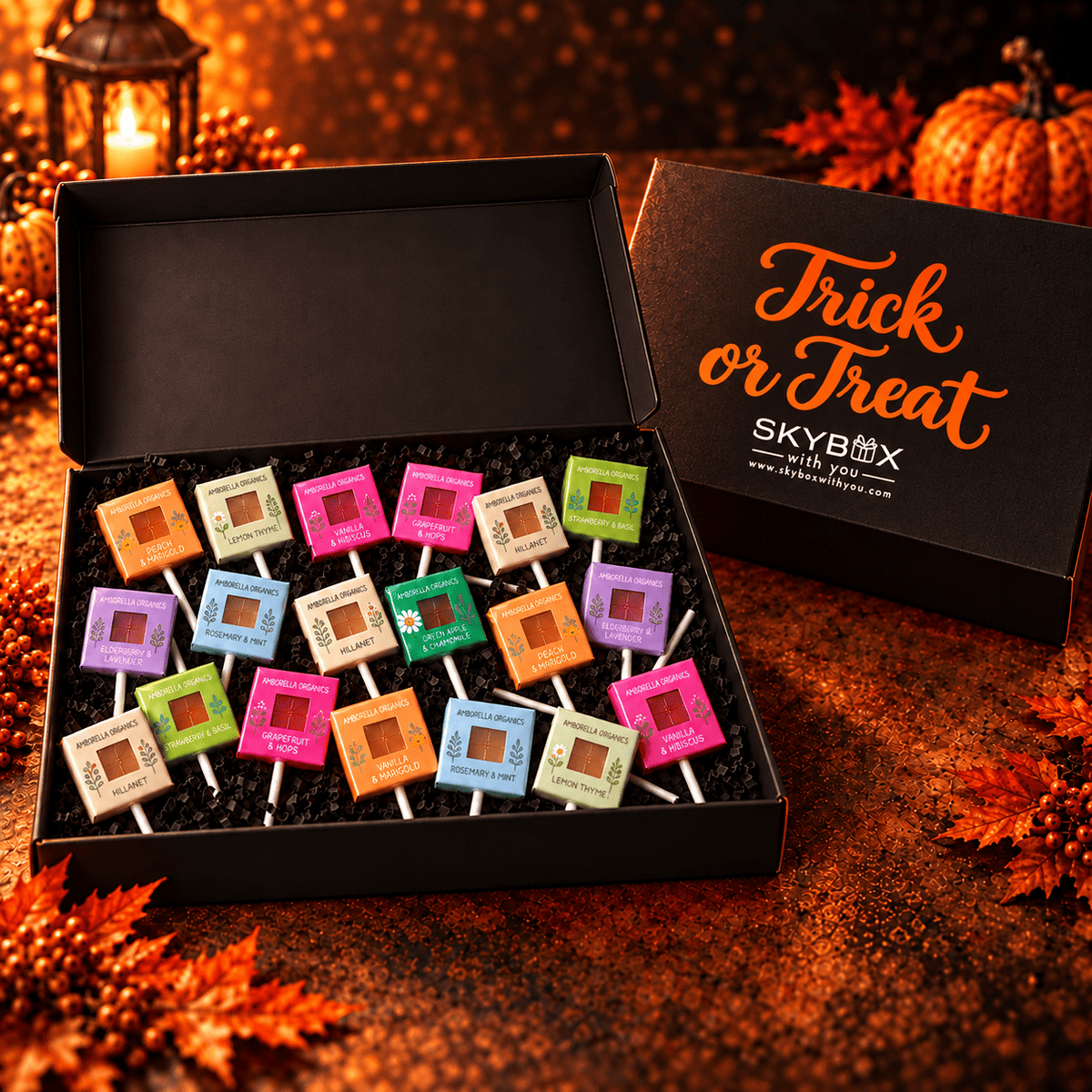 Trick or Treat Organic Plantable Lollipop Black Gift Box