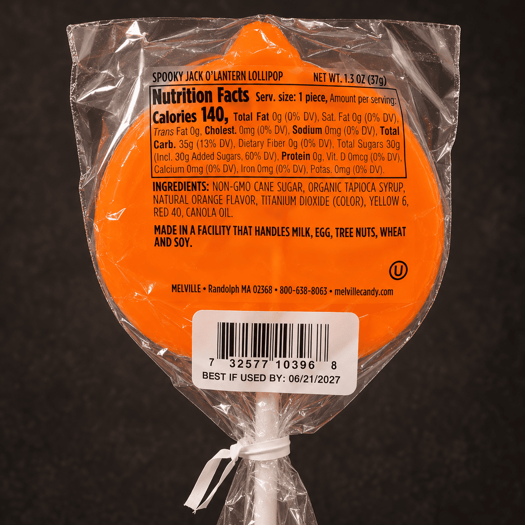 Cozy Halloween Orange Pumpkin Lollipop Orange Gift Box