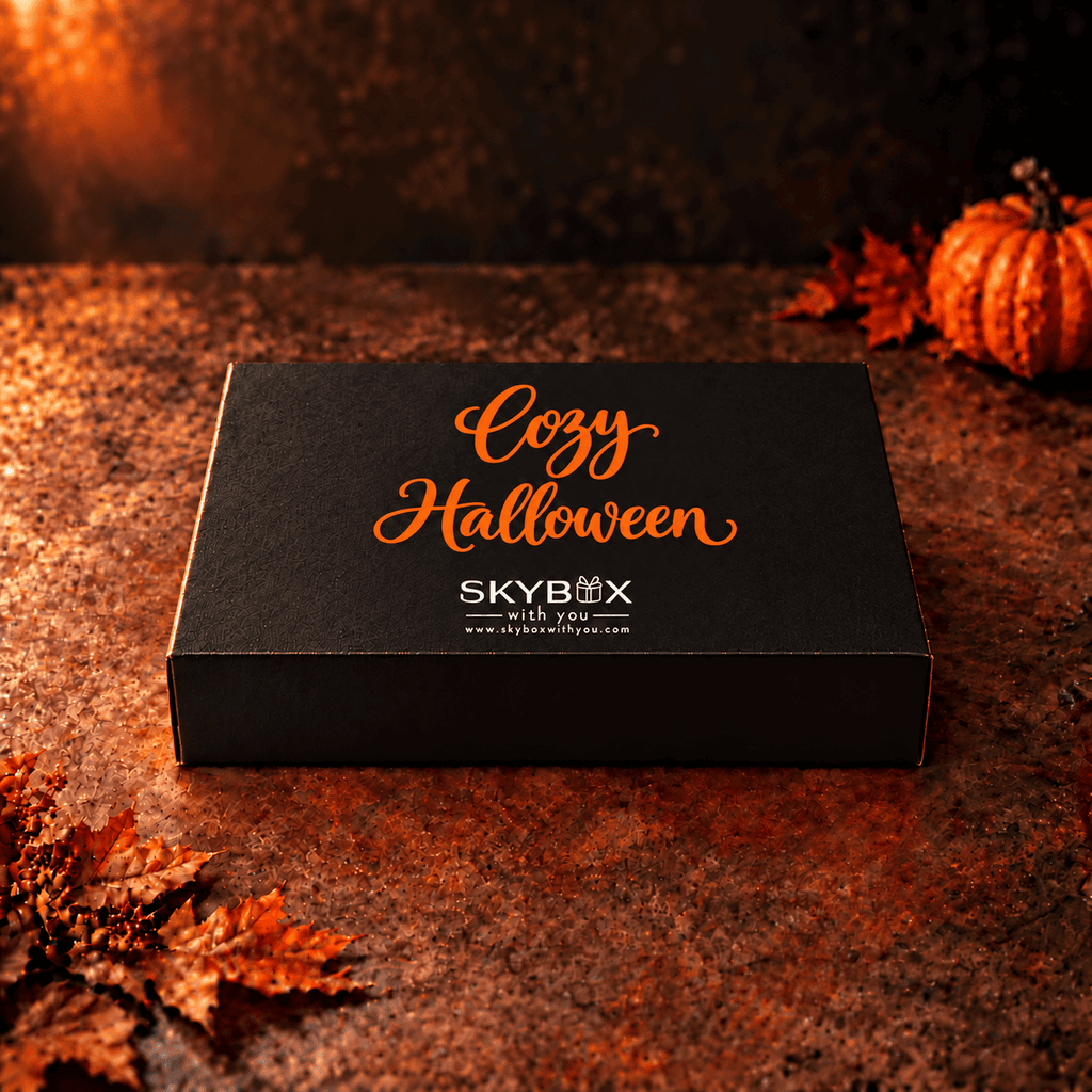 Cozy Halloween Treat Black Pumpkin Lollipop Black Gift Box