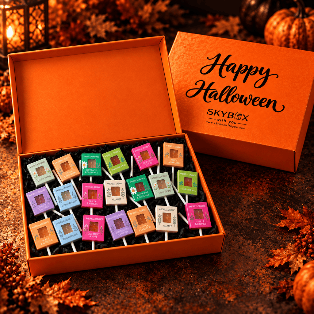 Happy Halloween Organic Plantable Lollipop Orange Gift Box