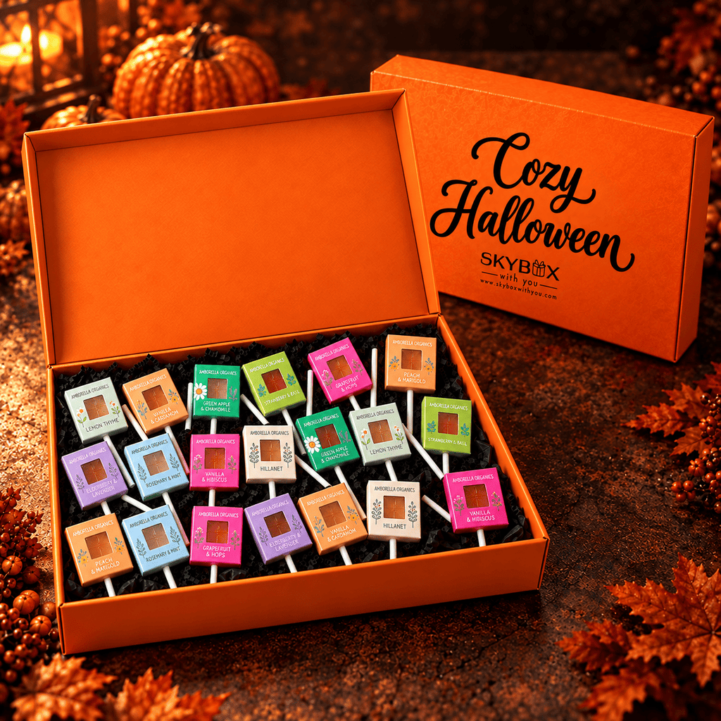 Cozy Halloween Organic Plantable Lollipop Orange Gift Box