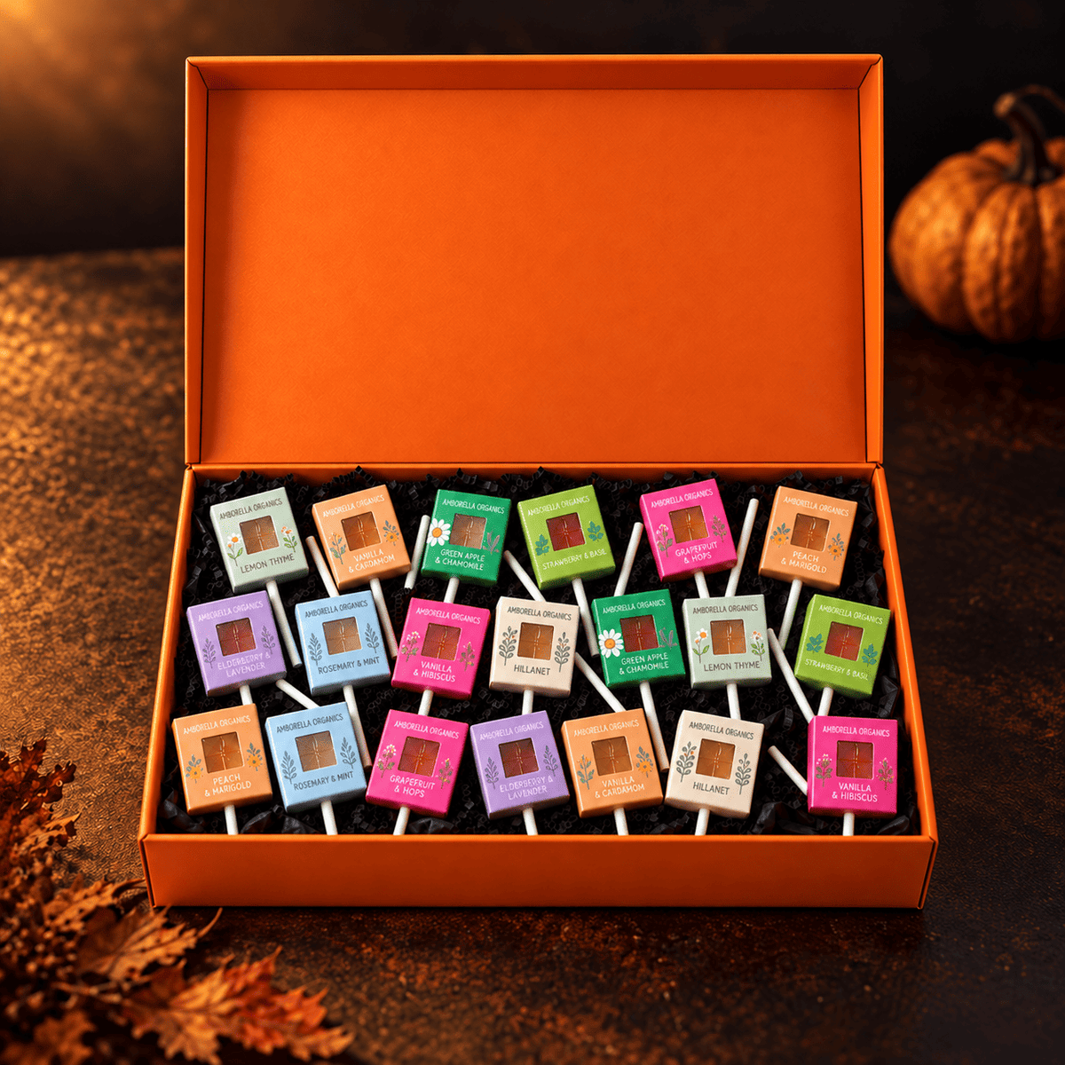 Cozy Halloween Organic Plantable Lollipop Orange Gift Box